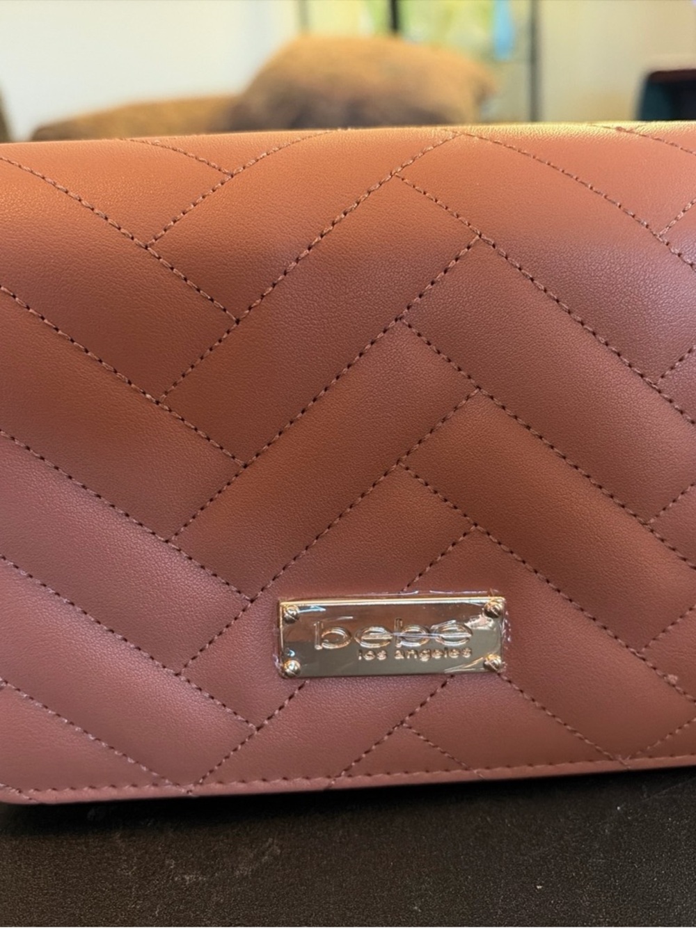 BEBE Quilted Crossbody Bag - Blush - Picture 2 of 4